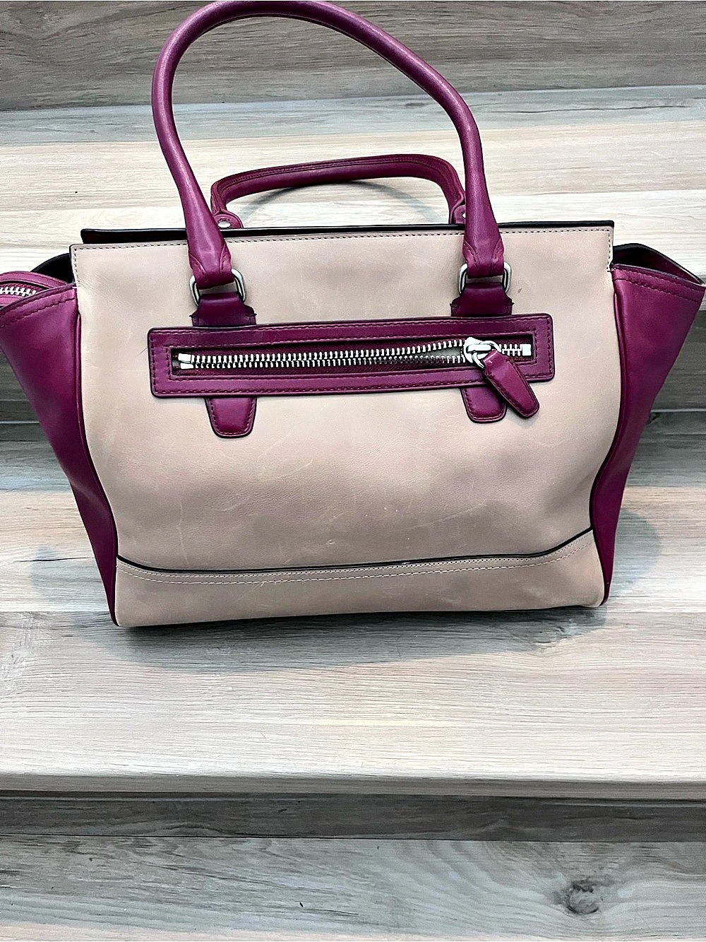 Coach Legacy Leather two tone tote